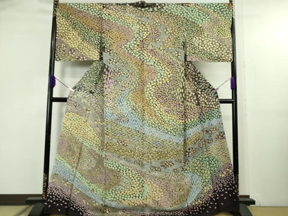 平和屋本店●極上　中国三大刺繍　相良刺繍　訪問着　樹林花文　金糸　金通し地　逸品　DZAB5161kh6