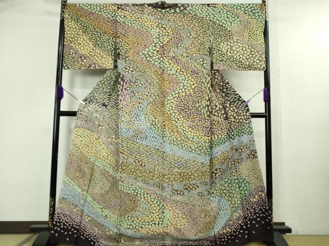 平和屋本店●極上　中国三大刺繍　相良刺繍　訪問着　樹林花文　金糸　金通し地　逸品　DZAB5161kh6