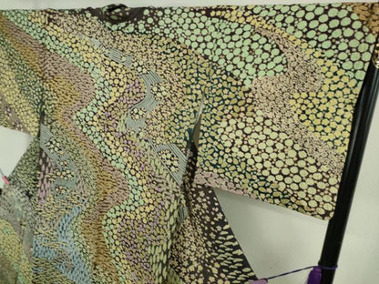平和屋本店●極上　中国三大刺繍　相良刺繍　訪問着　樹林花文　金糸　金通し地　逸品　DZAB5161kh6