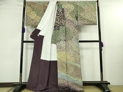 平和屋本店●極上　中国三大刺繍　相良刺繍　訪問着　樹林花文　金糸　金通し地　逸品　DZAB5161kh6