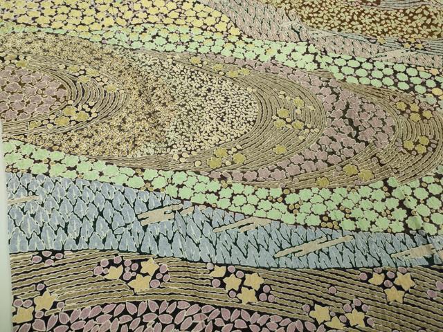 平和屋本店●極上　中国三大刺繍　相良刺繍　訪問着　樹林花文　金糸　金通し地　逸品　DZAB5161kh6