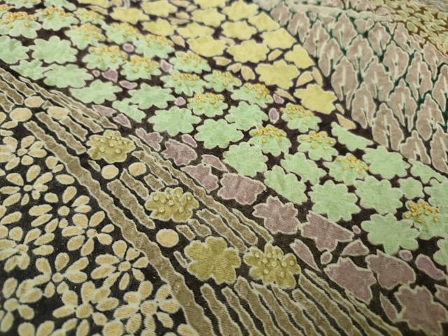 平和屋本店●極上　中国三大刺繍　相良刺繍　訪問着　樹林花文　金糸　金通し地　逸品　DZAB5161kh6