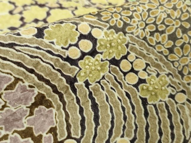 平和屋本店●極上　中国三大刺繍　相良刺繍　訪問着　樹林花文　金糸　金通し地　逸品　DZAB5161kh6