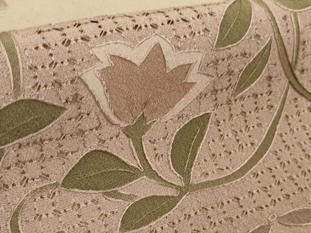 平和屋本店●極上　中国三大刺繍　スワトウ刺繍　汕頭刺繍　相良刺繍　訪問着　花唐草文　暈し染め　逸品　未使用　DZAB5166kh6