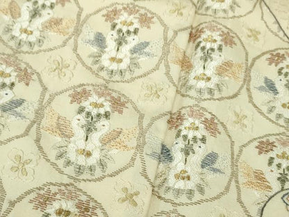 平和屋本店●極上　中国三大刺繍　スワトウ刺繍　汕頭刺繍　総刺繍　訪問着　切嵌花鳥文　蒸栗色地　暈し染め　金糸　逸品　DZAB5167kh6