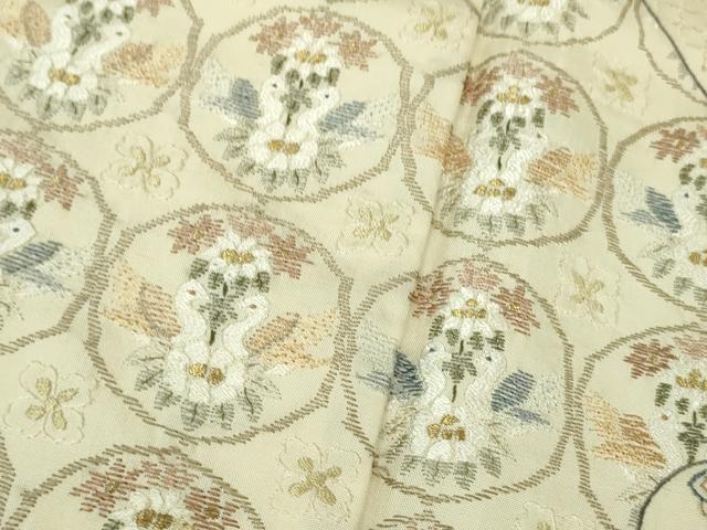 平和屋本店●極上　中国三大刺繍　スワトウ刺繍　汕頭刺繍　総刺繍　訪問着　切嵌花鳥文　蒸栗色地　暈し染め　金糸　逸品　DZAB5167kh6