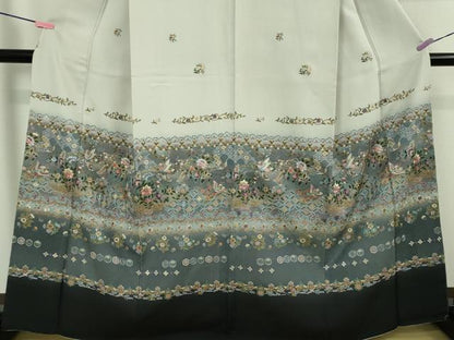 平和屋本店●極上　中国三大刺繍　スワトウ刺繍　汕頭刺繍　訪問着　花鳥文　暈し染め　金彩　逸品　DZAB5168kh6