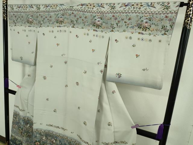 平和屋本店●極上　中国三大刺繍　スワトウ刺繍　汕頭刺繍　訪問着　花鳥文　暈し染め　金彩　逸品　DZAB5168kh6