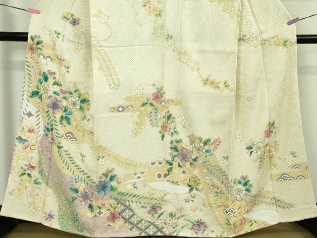 平和屋着物●極上　訪問着　駒刺繍　辻が花　金彩　逸品　未使用　DZAB5170kh6