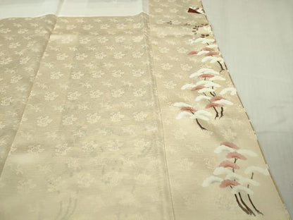 平和屋着物●極上　訪問着　扇　松萩文　洗柿色地　金彩　逸品　DZAB5171kh6