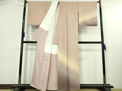 平和屋着物●極上　黄金糸　訪問着　お召地　花唐草文　暈し染め　逸品　DZAB5172kh6
