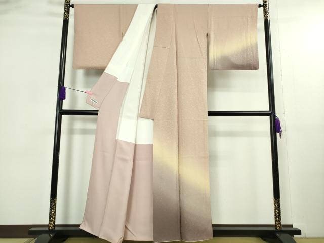 平和屋着物●極上　黄金糸　訪問着　お召地　花唐草文　暈し染め　逸品　DZAB5172kh6