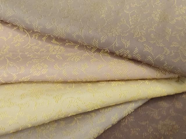 平和屋着物●極上　黄金糸　訪問着　お召地　花唐草文　暈し染め　逸品　DZAB5172kh6