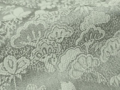 平和屋着物●極上　山岡古都・古都染人　染織美術品　薬墨染　天目織　お召　吉祥花松文　反端付き　逸品　未使用　DZAB5174kh6
