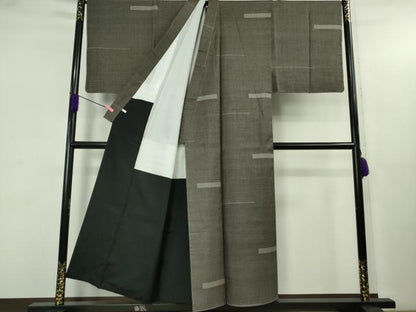 平和屋本店●極上　男性　本場大島紬　キングサイズ　横段文　逸品　未使用　DZAB5178kh6