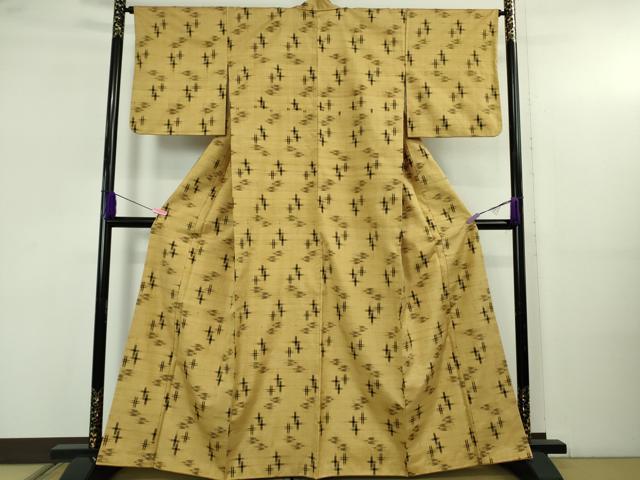 平和屋着物●極上　国指定重要無形文化財　本場久米島紬　手織　逸品　DZAB5187kh6