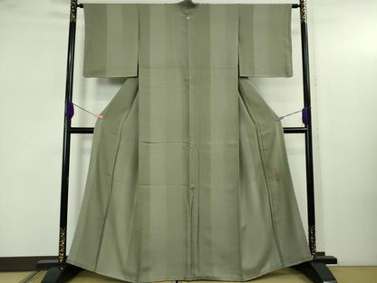 平和屋着物●極上　龍村晋謹製　小紋　名宝　青木間道　豆がら茶色地　ますいわ屋扱　反端付き　逸品　未使用　DZAB5188kh6