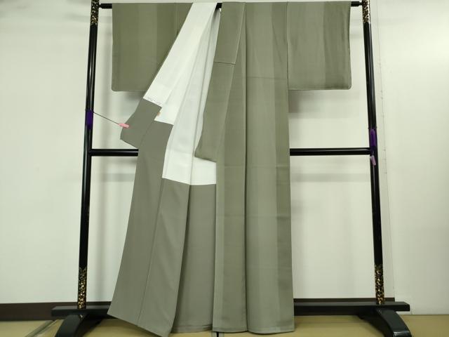 平和屋着物●極上　龍村晋謹製　小紋　名宝　青木間道　豆がら茶色地　ますいわ屋扱　反端付き　逸品　未使用　DZAB5188kh6