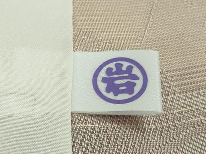 平和屋本店▽極上　創業200年・7代目永治屋清左衛門　お召　単衣　市松桐花地紋　ますいわ屋扱い　逸品　DZAB5200kh6