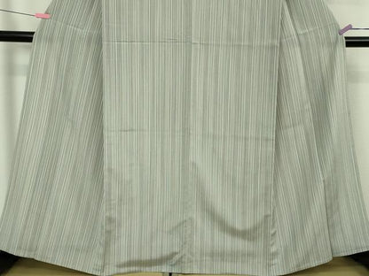 平和屋着物▽極上　本塩沢　やまだ織　単衣　縞　勝又ケサノ作　証紙付き　逸品　DZAB5203kh6