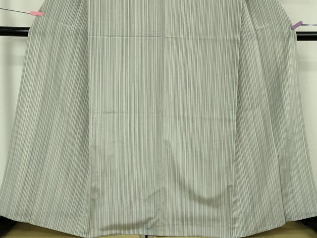 平和屋着物▽極上　本塩沢　やまだ織　単衣　縞　勝又ケサノ作　証紙付き　逸品　DZAB5203kh6