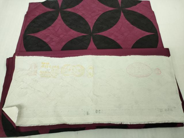 平和屋着物∞極上　BANKANわものや　長羽織　単衣　七宝文　濃い暗紅色地　たとう紙付き　逸品　未使用　DZAB5208kh6