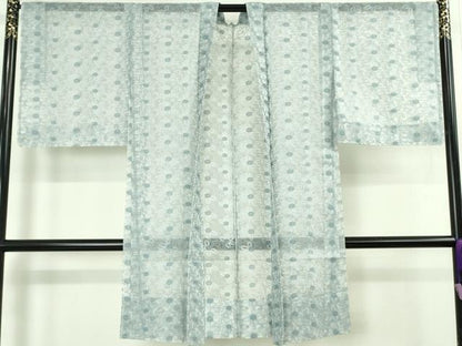 平和屋本店∞極上　BANKANわものや 長羽織 シルクオーガンジー スリーシーズン 春夏秋 花唐草文　たとう紙付き　逸品　未使用　DZAB5209kh6