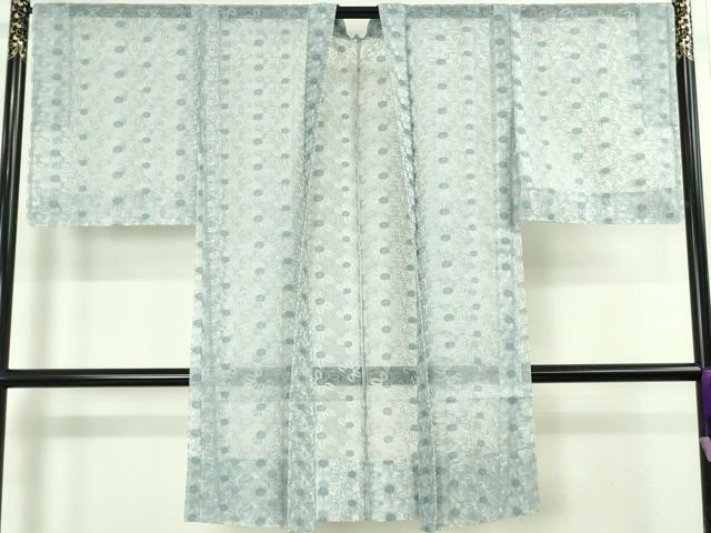 平和屋本店∞極上　BANKANわものや 長羽織 シルクオーガンジー スリーシーズン 春夏秋 花唐草文　たとう紙付き　逸品　未使用　DZAB5209kh6