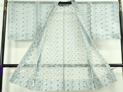 平和屋本店∞極上　BANKANわものや 長羽織 シルクオーガンジー スリーシーズン 春夏秋 花唐草文　たとう紙付き　逸品　未使用　DZAB5209kh6
