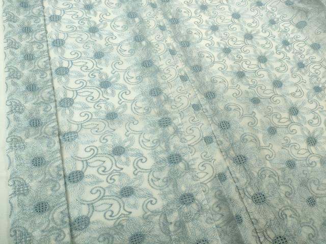 平和屋本店∞極上　BANKANわものや 長羽織 シルクオーガンジー スリーシーズン 春夏秋 花唐草文　たとう紙付き　逸品　未使用　DZAB5209kh6