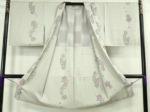 平和屋本店∞極上　長羽織　薔薇　バラ　白花色地　逸品　DZAB5212kh6