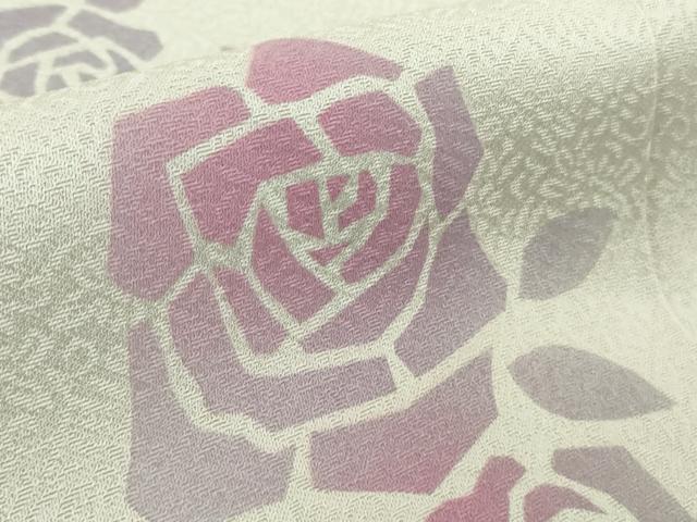 平和屋本店∞極上　長羽織　薔薇　バラ　白花色地　逸品　DZAB5212kh6