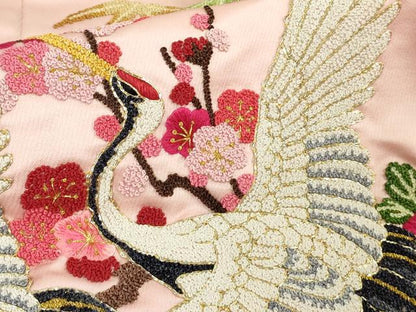 平和屋本店●極上　中国三大刺繍 相良刺繍 色打掛 和装 婚礼 結婚式 花嫁 神社挙式 駒刺繍 孔雀飛鶴花文 暈し染め 金糸 逸品　DZAB5217kh6