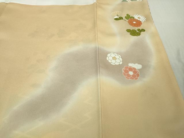 平和屋本店●極上　創業460年・千總　訪問着　駒刺繍　吉祥花文　丁子色地　金彩　逸品　DZAB5222kh6