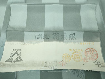 平和屋本店●極上　京都の和装業の老舗一門　千切屋　小紋　市松草花文　羽衣染　伊勢丹扱い　反端付き　逸品　DZAB5224kh6