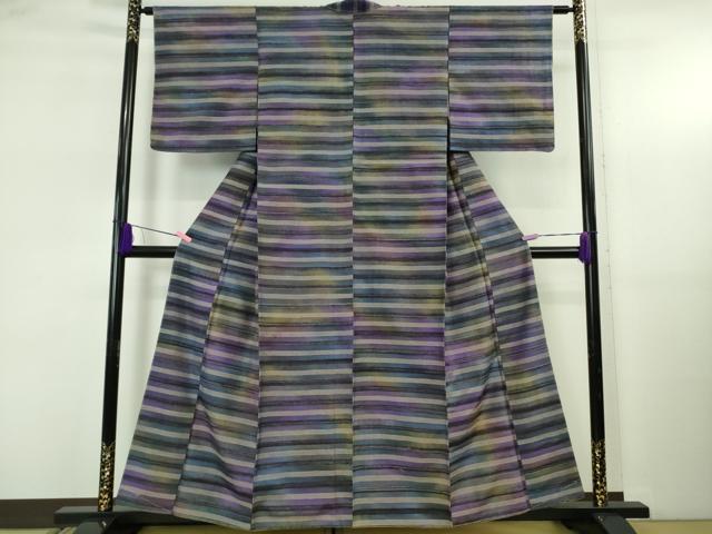 平和屋着物●極上　菅原工房　菅原結作　漢方染紬　錦秀漢方　備長炭染　証紙付き　逸品　未使用　DZAB5234kh6