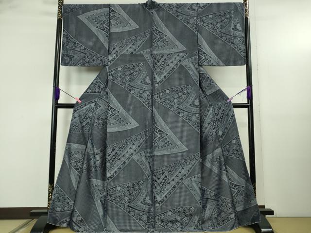 平和屋本店●極上　中国三大刺繍　スワトウ刺繍　汕頭刺繍　小紋　お召地　名物裂草花文　やまと金ラベル　逸品　未使用　DZAB5239kh6