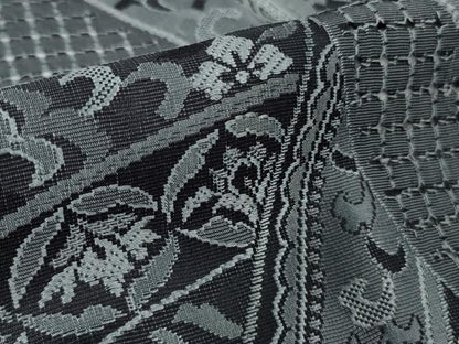 平和屋本店●極上　中国三大刺繍　スワトウ刺繍　汕頭刺繍　小紋　お召地　名物裂草花文　やまと金ラベル　逸品　未使用　DZAB5239kh6