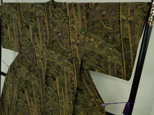 平和屋本店●極上　前田仁仙　仁仙更紗　小紋　京友禅　仁仙花布　反端付き　逸品　DZAB5240kh6