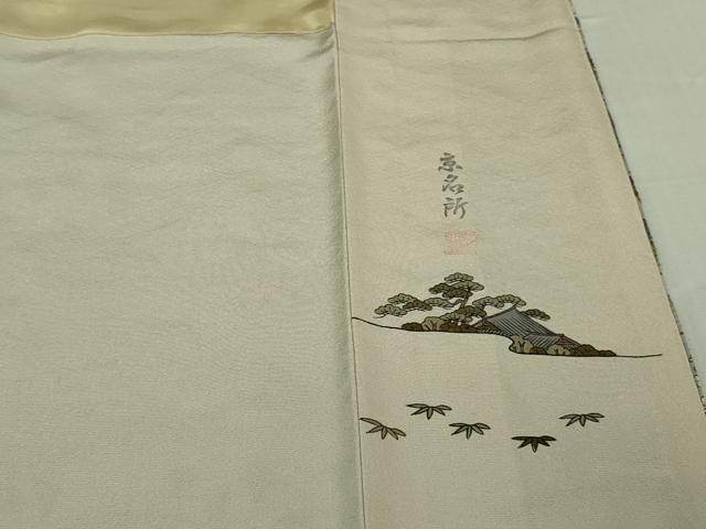 平和屋本店●極上　中国三大刺繍　スワトウ刺繍　汕頭刺繍　訪問着　京名所　人物風景　暈し染め　金糸　逸品　DZAB5243kh6