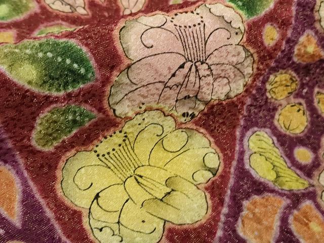 平和屋本店●極上　振袖　辻が花　暈し染め　金通し地　逸品　DZAB5244kh6