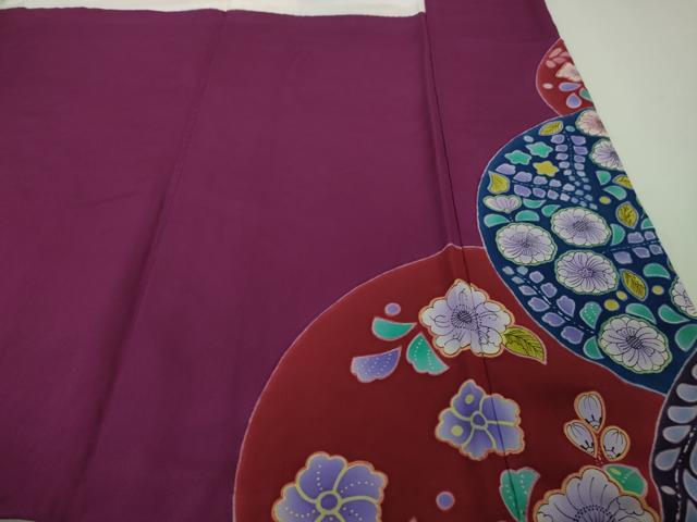 平和屋本店●極上　振袖　辻が花　暈し染め　金通し地　逸品　DZAB5244kh6