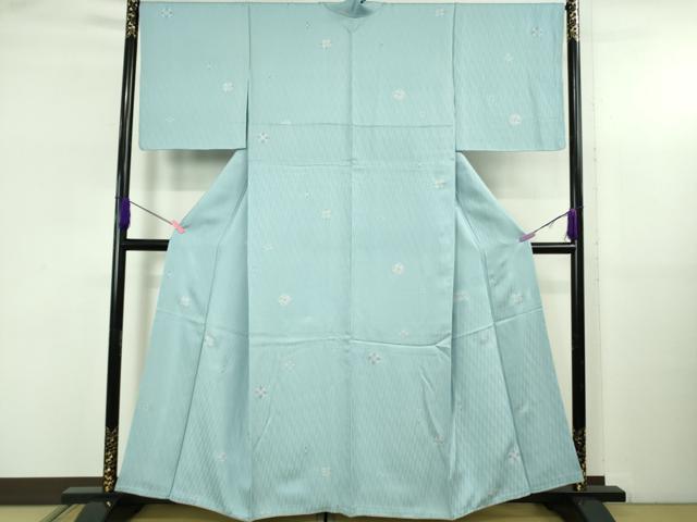 平和屋着物●極上　小紋　菱文　空色地　銀彩　逸品　DZAB5247kh6