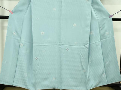 平和屋着物●極上　小紋　菱文　空色地　銀彩　逸品　DZAB5247kh6