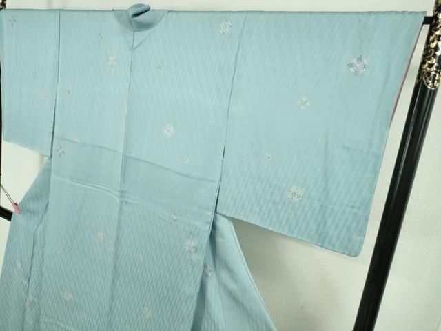 平和屋着物●極上　小紋　菱文　空色地　銀彩　逸品　DZAB5247kh6