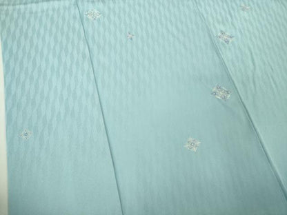 平和屋着物●極上　小紋　菱文　空色地　銀彩　逸品　DZAB5247kh6