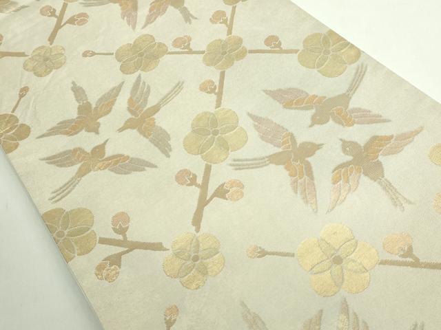 平和屋着物●極上　洛風林　工芸帯地　六通柄袋帯　花鳥文　金糸　逸品　DZAB5255kh6