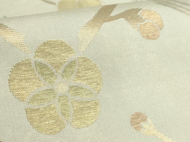 平和屋着物●極上　洛風林　工芸帯地　六通柄袋帯　花鳥文　金糸　逸品　DZAB5255kh6