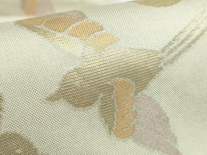 平和屋着物●極上　洛風林　工芸帯地　六通柄袋帯　花鳥文　金糸　逸品　DZAB5255kh6