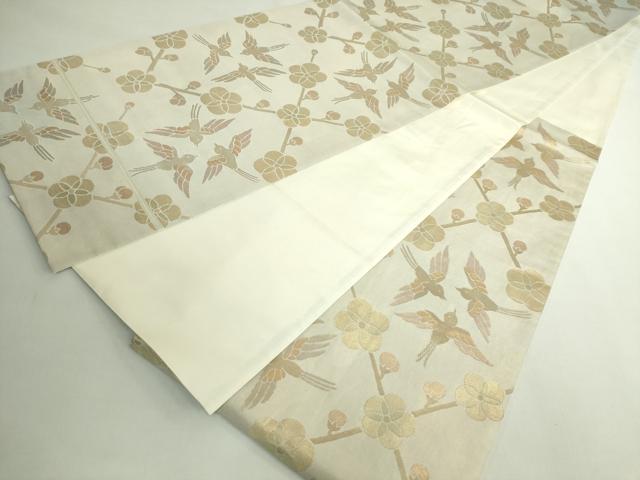 平和屋着物●極上　洛風林　工芸帯地　六通柄袋帯　花鳥文　金糸　逸品　DZAB5255kh6